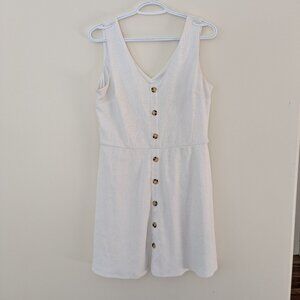 White dress with buttons